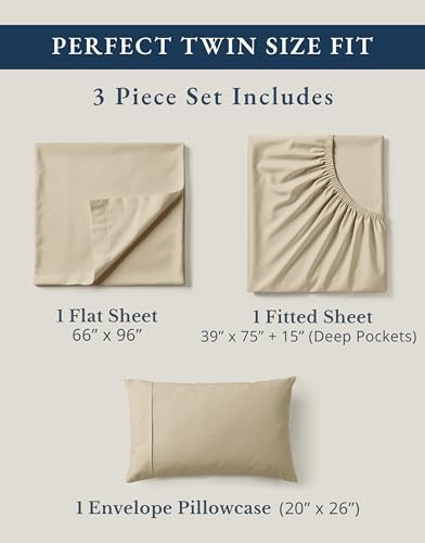 LANE LINEN 100% Organic Cotton Twin Size Bed Sheets, Fully Elasticized - Image 4