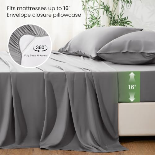 Love's cabin 4 Piece King Size Sheet Set, 100% Rayon Derived from Bamboo - Image 4