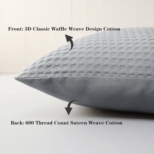 100% Cotton Waffle Weave Body Pillowcase 1 Pack, Envelope Closure, Soft & - Image 3