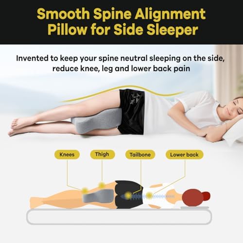 Long Knee Pillow for Side Sleepers Separates Full Thighs for Alignment - Image 4