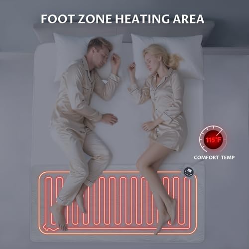 Heated Mattress Pad Foot Queen, 3D Air Fabric, Preheat & Memory - Image 2