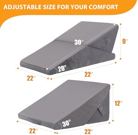 Ruqmuis Wedge Pillow Set for After Surgery, Adjustable 9&12 Inch Bed Wedge - Image 3