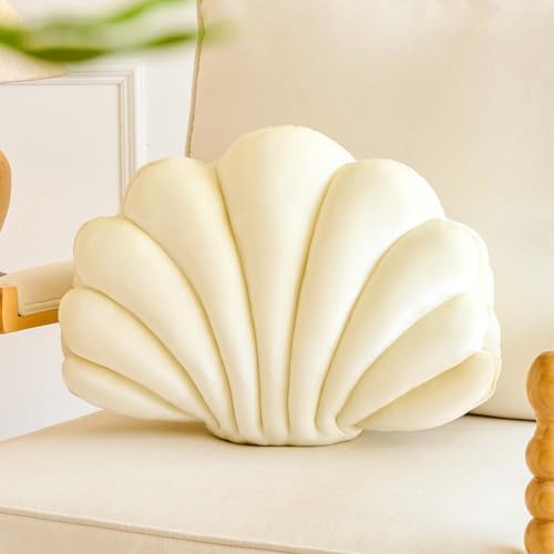 Lfsaaj Cream Seashell Throw Pillows, Shell Shaped Throw Pillows, 18 Inch Soft by Lfsaaj