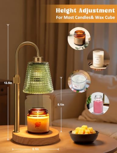 Sage Green Candle Warmer Lamp with Timer Home Decor Gifts for Women - Image 4