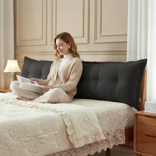 WOWMAX Headboard Pillow Twin XL Dorm Bolster Reading Pillow - Image 2