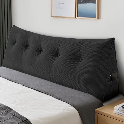 Headboard Pillow Queen, Wall Backrest Wedge Pillow Headboard by huateanhome