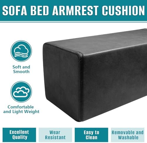 2 Pack Couch Arm Rest Pillow, High Density Foam Armrest Cushion, Removable & - Image 6