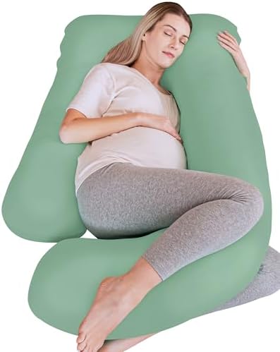 Cute Castle Cooling Cover Pregnancy Pillows, Soft U-Shape Maternity Pillow by Cute+Castle