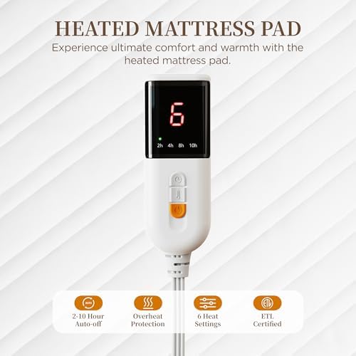 Texciting Heated Mattress Pad Twin Size, Bed Warmer - Image 2