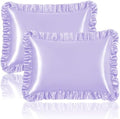 Homiest Lavender Ruffle Satin Pillowcase Set of 2 by Homiest