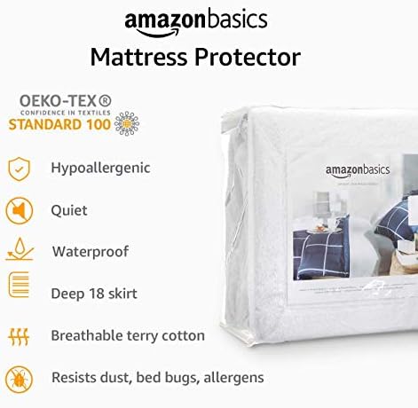 Amazon Basics Waterproof Breathable Mattress Protector, Twin Size, 18 inch Deep - Image 5