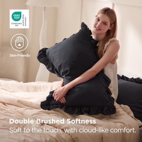 Bedsure Ruffle King Size Pillow Cases Set of 2 - Image 2