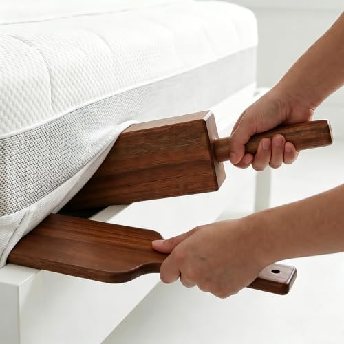 2Pcs Acacia Wood Mattress Lifter & Sheet Tucker Tool Set by DecorYc