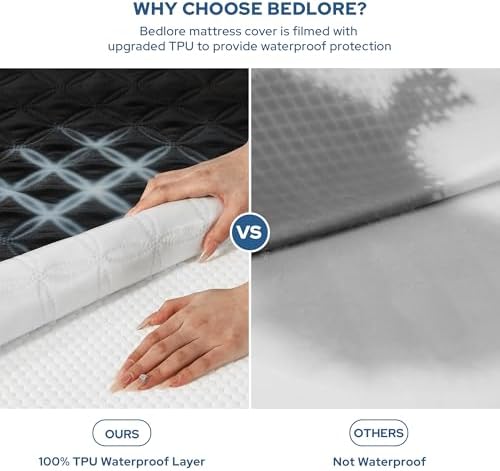 BEDLORE Waterproof Twin XL Mattress Protector, Deep Pocket, College Dorm - Image 2