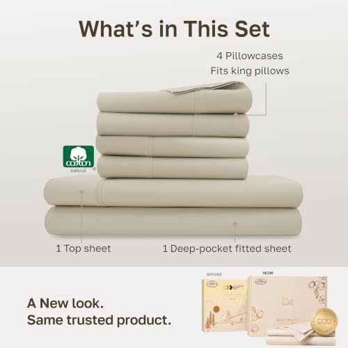 California Design Den 100% Cotton Sateen King Size Sheets Set - Image 3