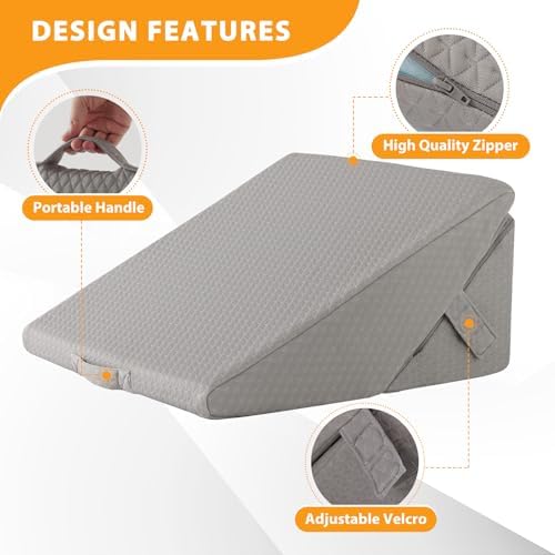Ruqmuis Wedge Pillow Set for After Surgery, Adjustable 9&12 Inch Bed Wedge - Image 5