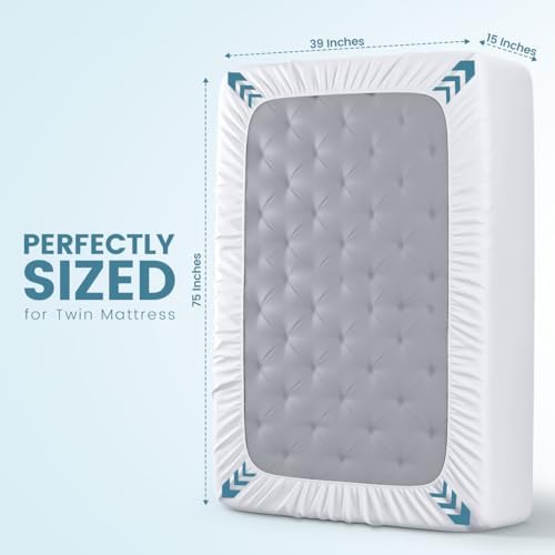 Waterproof Twin Size Mattress Protector 14 Pack fits Upto 15" Deep Pocket - Image 4