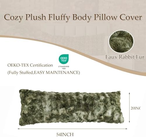 20"x54"Luxury Shaggy Faux Fur Body Pillow Cover, Bubble Fluffy Plush Bed Body - Image 2