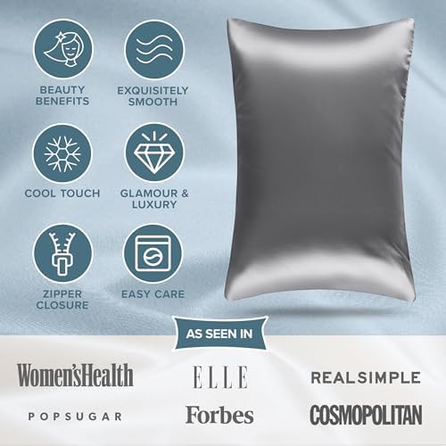Bare Home Satin Pillowcases Zipper - Image 4