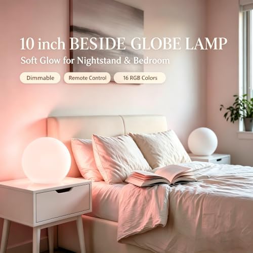 10 inch Rechargeable LED Ball Light, Dimmable LED Globe Light w/Remote - Image 4