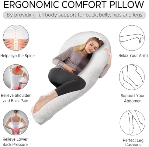 Body Pillow for Adults, Swan Shaped Pillow Insert for Sleeping, 49 In - Image 5