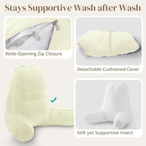 Sasttie Reading Pillow for Bed, Back Pillow for Sitting Up - Image 6