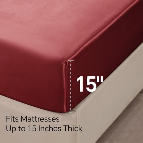 BEDELITE Satin Sheets Queen Size Bed Set, 4 Pieces - Image 6