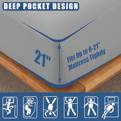 Waterproof Mattress Protector King Size, Breathable Mattress Cover, Fitted Deep - Image 3