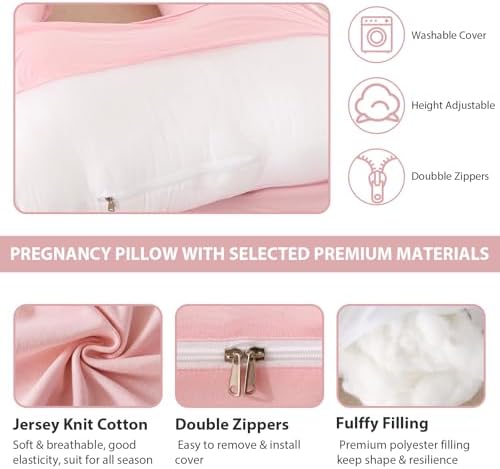 Amagoing Pregnancy Pillow, 57 Inch U Shaped Maternity Full Body Pillow - Image 4