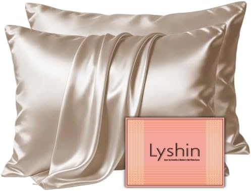 LYSHIN Silk Pillow Cases 2 Pack King Size by LYSHINSILKPILLOWCASES
