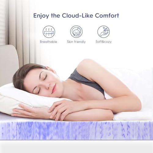 ELEMUSE 3 Inch Ventilated Design Memory Foam Queen Size Mattress Topper - Image 4