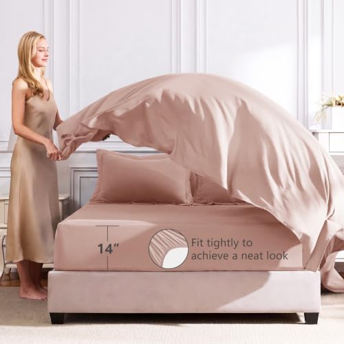 CozyLux Full Comforter Set 82"x86" Dusty Pink - Image 5