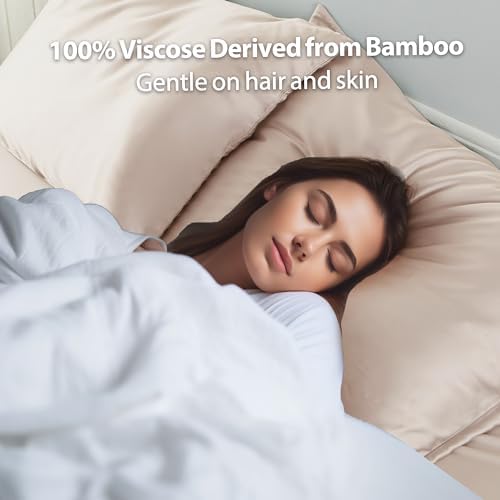 2 Pack Cooling Pillow Cases, Viscose Derived from Bamboo Pillow Protectors King - Image 6