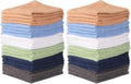 Towel and Linen Mart 100% Cotton - 48 Pack Wash Cloth Set - Flannel Face Cloths, Highly Absorbent and Soft Feel Fingertip Towels (Multi, Pack of 24) by T+%26+L+Towel+and+Linen+Mart