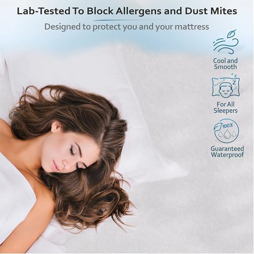 PlushDeluxe Waterproof Twin XL Mattress Protector, Terry Cotton - Image 6