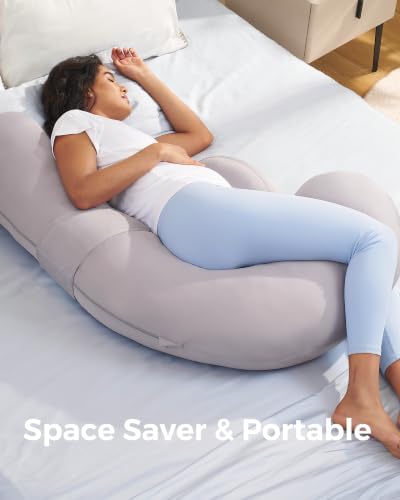 Momcozy Original F Shaped Cooling Pregnancy Pillow, Adjustable Wedge Pillow - Image 6
