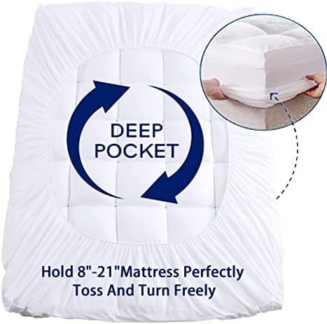 SakuraHome Cal King Mattress Topper, Extra Thick Pillow Top Mattress Pad - Image 5