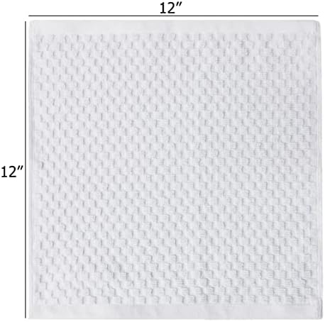 COTTON CRAFT Euro Spa Waffle Wash Cloth - Set of 12 White Washcloth - Image 4