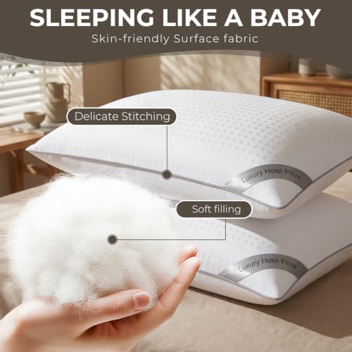 HIMOON Bed Pillows for Sleeping Set of 2, Queen Size Cooling Pillows 2 Pack - Image 4