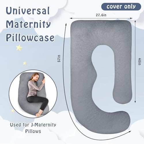 Pregnancy Pillow Cover J-shaped Replacement Pillowcase, Soft Full Body Pillow - Image 6