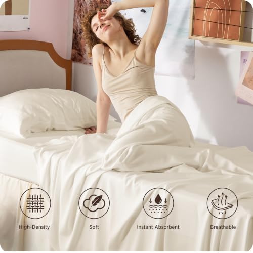 Bedsure PureWoven 100% Rayon Derived from Bamboo, Twin XL Sheets, 3 Pieces - Image 2
