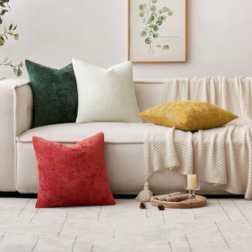 MIULEE Decorative Couch Throw Pillow Covers 20x20 Inch Christmas Red 2 Pack - Image 2