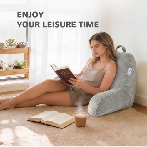 Memory Foam Reading Pillow for Sitting up in Bed, Sage Green - Image 7