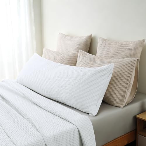 100% Cotton Waffle Weave Body Pillowcase 1 Pack by ShunjieHome