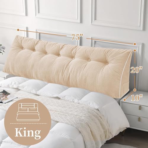 Sasttie Headboard Pillow King, Wedge Pillow Headboard - Image 5