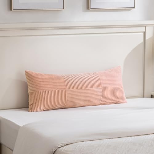 Fancy Homi Set of 2 Peach Boho Long Lumbar Body Decorative Throw Pillow Cover - Image 6