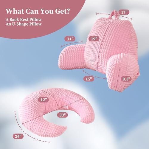 19" Reading Pillow for Bed, U Shaped Arm & Elbow Support - Image 3
