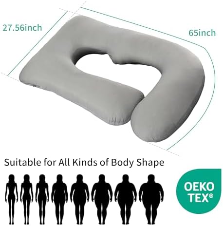 U Shaped Pregnancy Pillow for Sleeping, Maternity Body Pillow for Women - Image 2