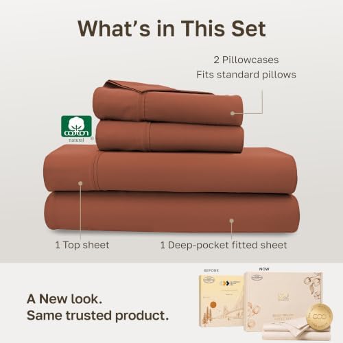 California Design Den Soft 100% Cotton Sateen Full Sheet Set - Image 3