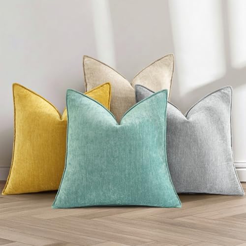 decorUhome Chenille Mineral Yellow Throw Pillow Covers 12x20 Set of 2 - Image 6